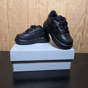 Nike Air Force 1 TD Toddler Size 6C Triple Black Sneakers Shoes 314194-009 Low